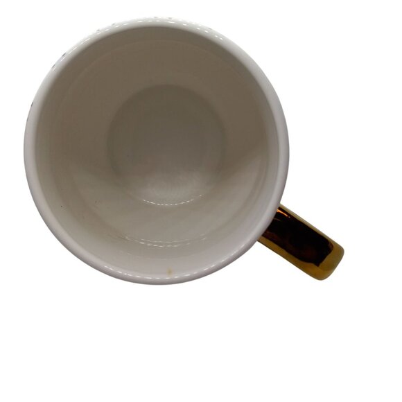 Edible Arrangements Geometric Triangles Ceramic Mug Gold Handle - Picture 4 of 5